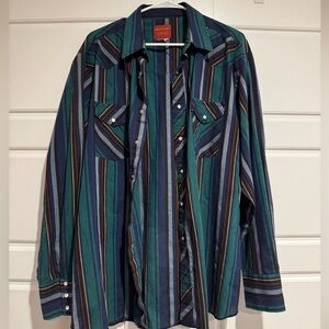 Rustler Multicolored Stripe Button Up
